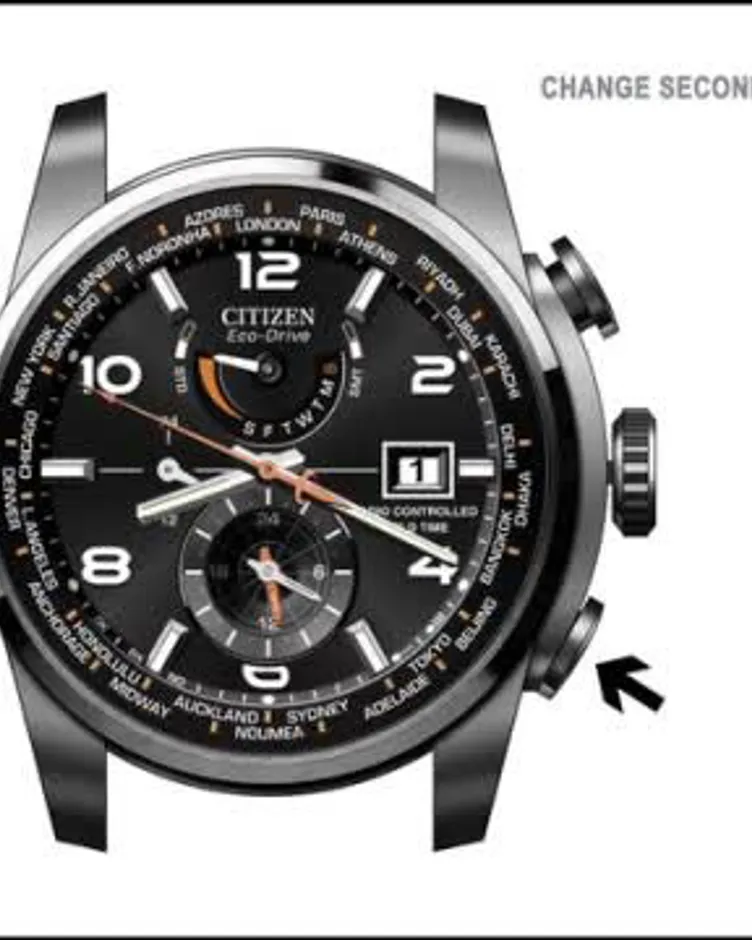 World Time A-T Gray Dial Leather Strap AT9013-03H | CITIZEN World Time A-T Gray Dial Leather Strap AT9013-03H | CITIZEN